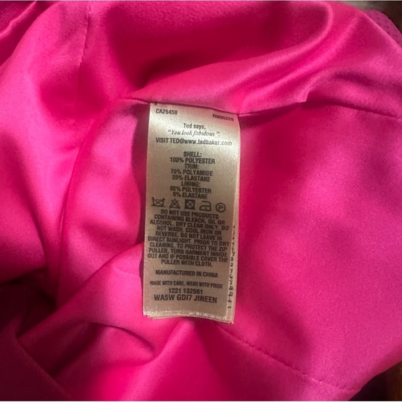 NWOT Women’s Ted Baker Pink Sheath Dress. Size 0 (US 2). - Picture 6 of 7
